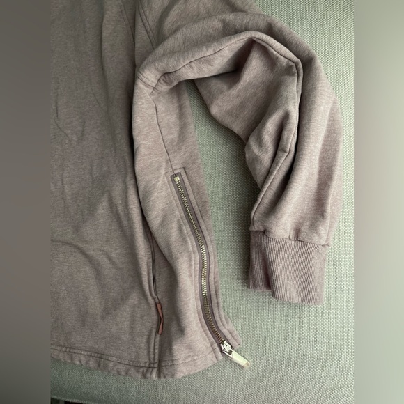 COPY - VARLEY Atlas Side Zip Sweatshirt In Ash Dusty Rose Size L -NO DRAWSTRING - Picture 9 of 15